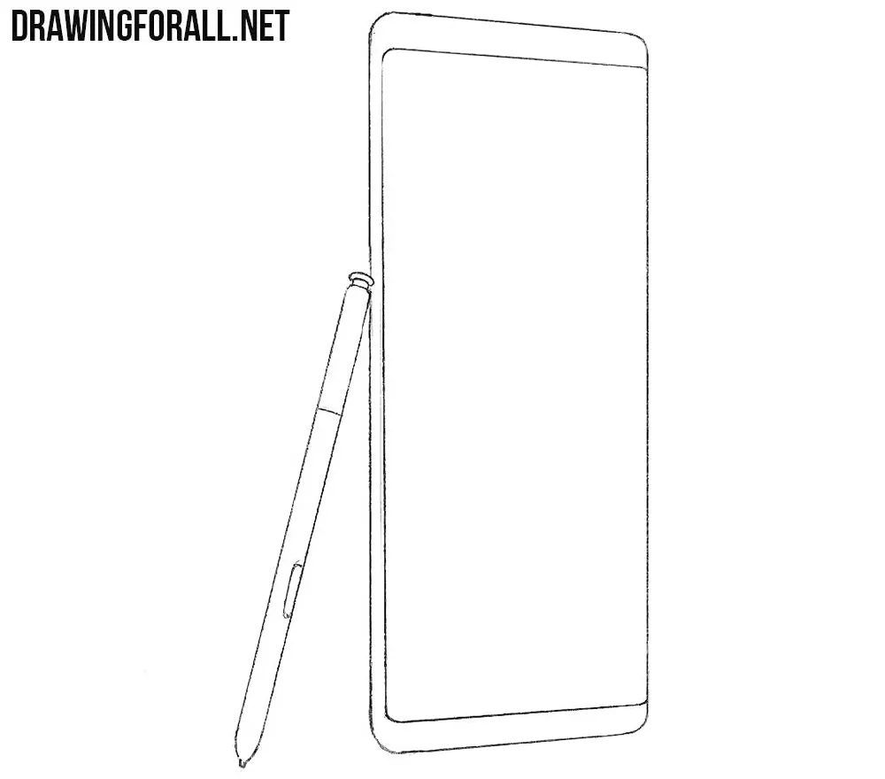 how to draw a Samsung galaxy note8 step by step