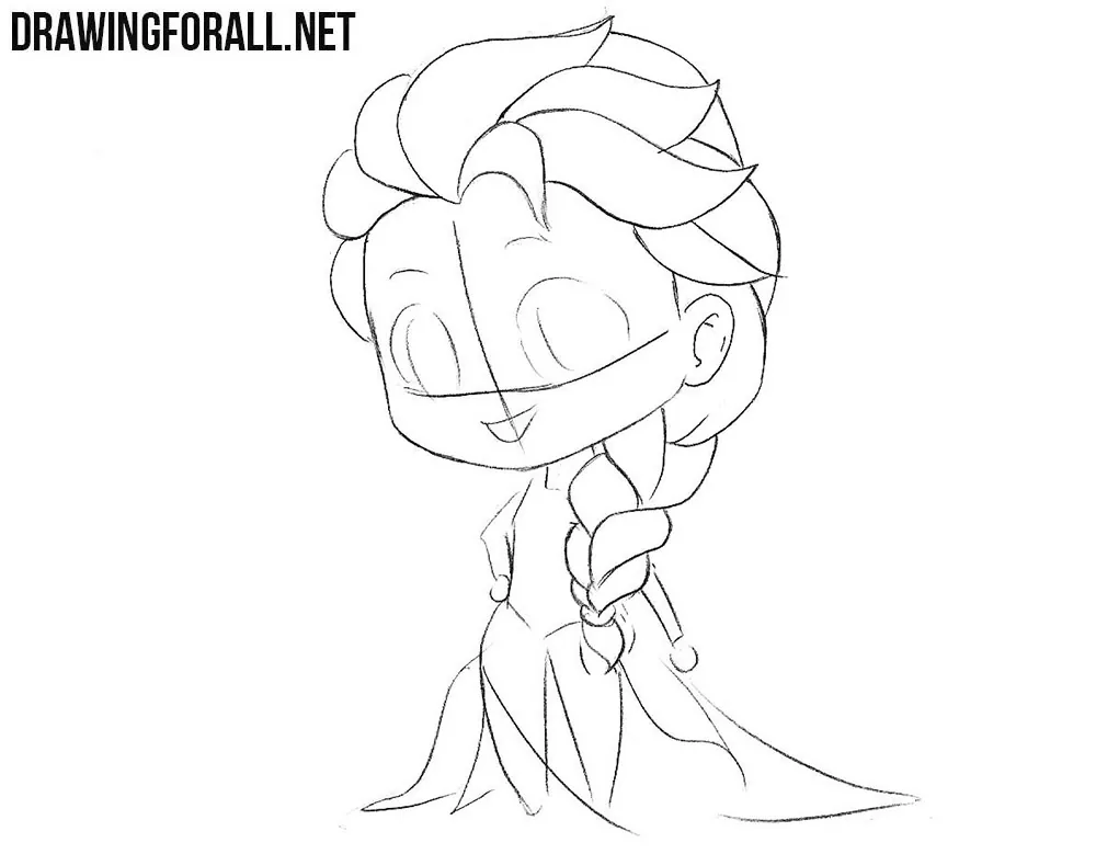 How to draw Chibi Elsa