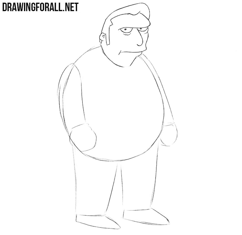 How to draw Fat Tony from the Simpsons