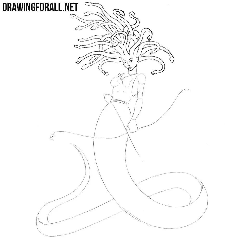 How to draw Medusa Gorgon