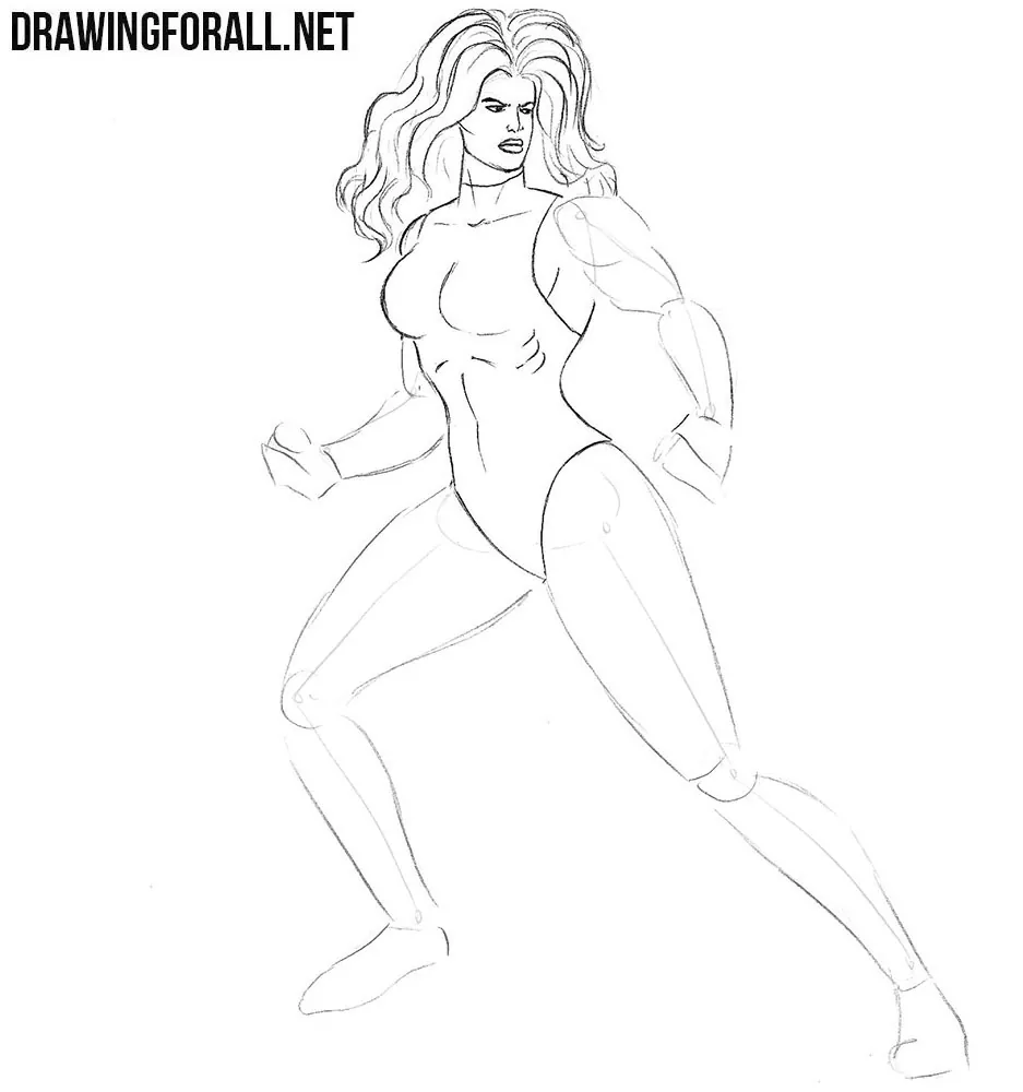 How to draw She-Hulk from marvel comics
