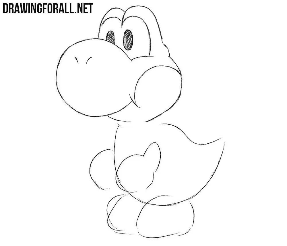 How to draw Yoshi step by step