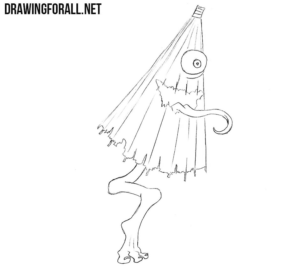 How to draw a Kasa-Obake