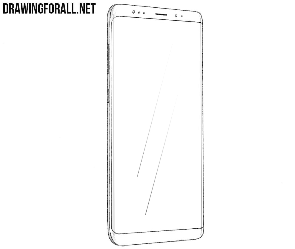 How to draw a Samsung Galaxy S8