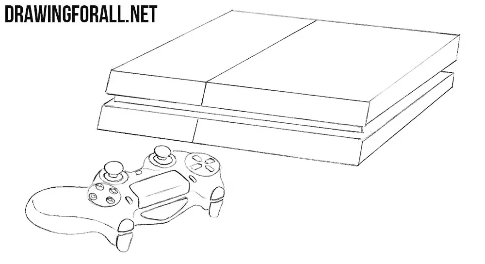 How to draw a Sony Playstation 4
