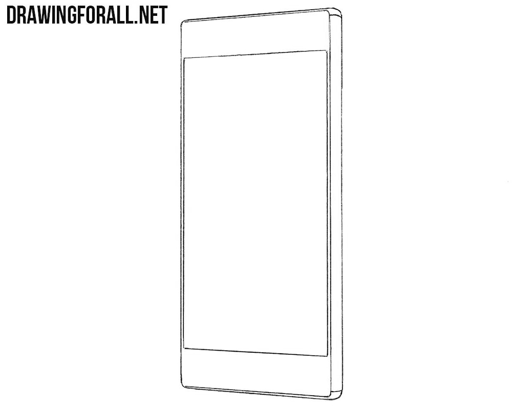 How to draw a Sony Xperia ZX Premium step by step