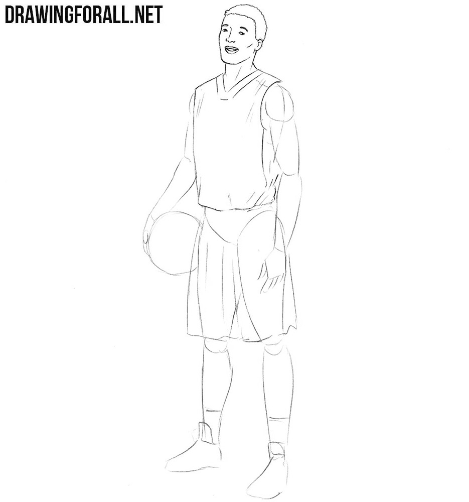 How to draw a basketball player realistic