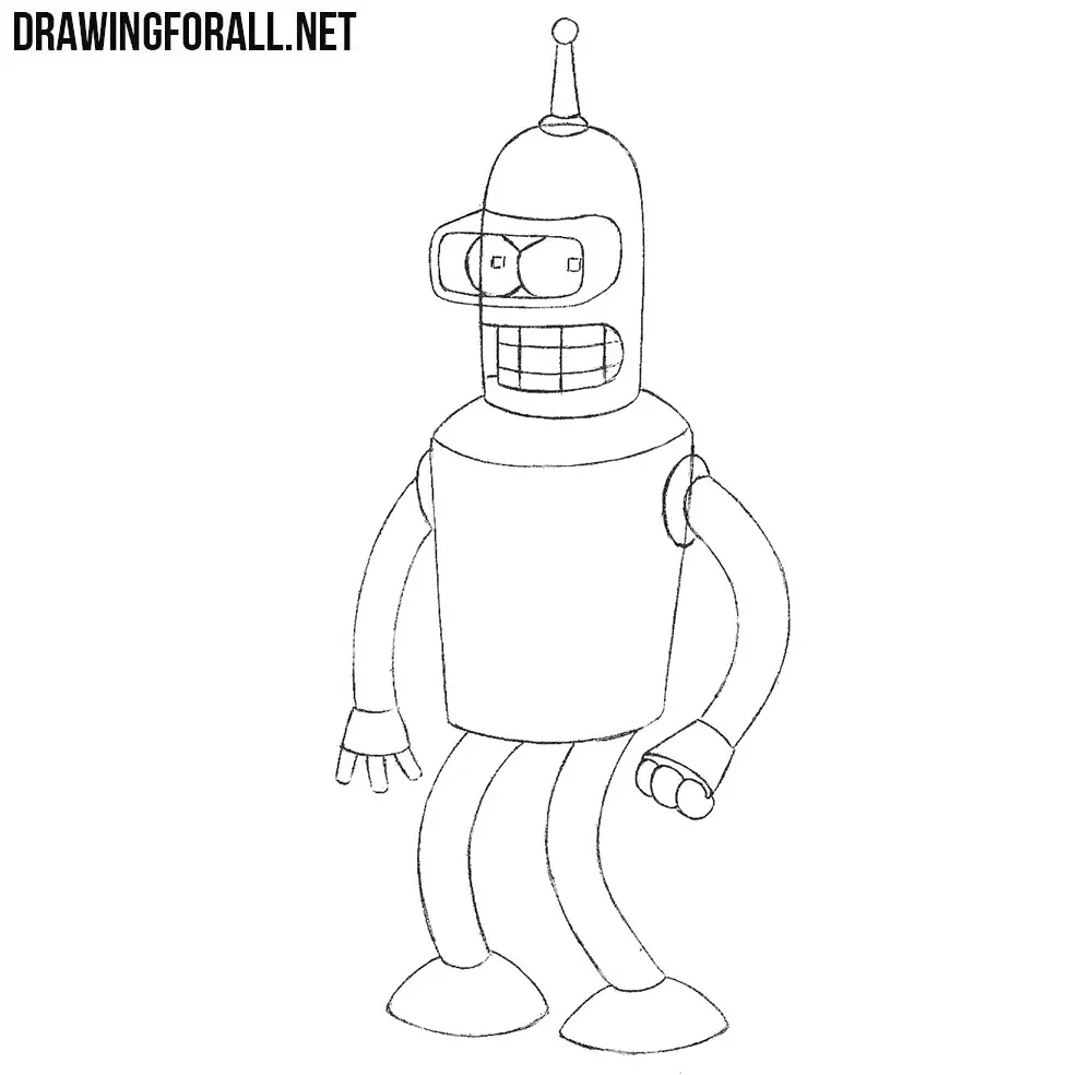 Learn How to Draw Bender from Futurama