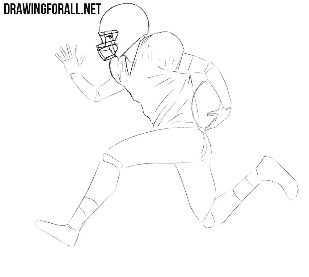 american football player sketching