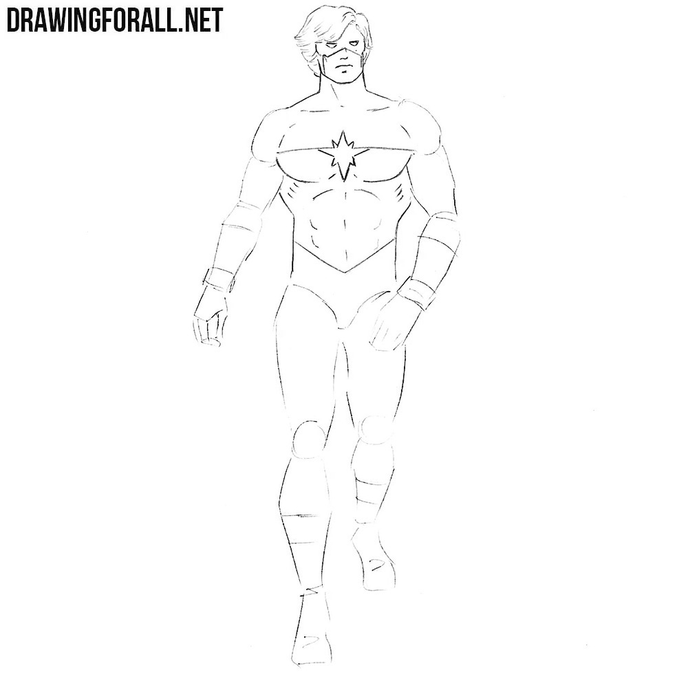 how to sketch mar vell step by step