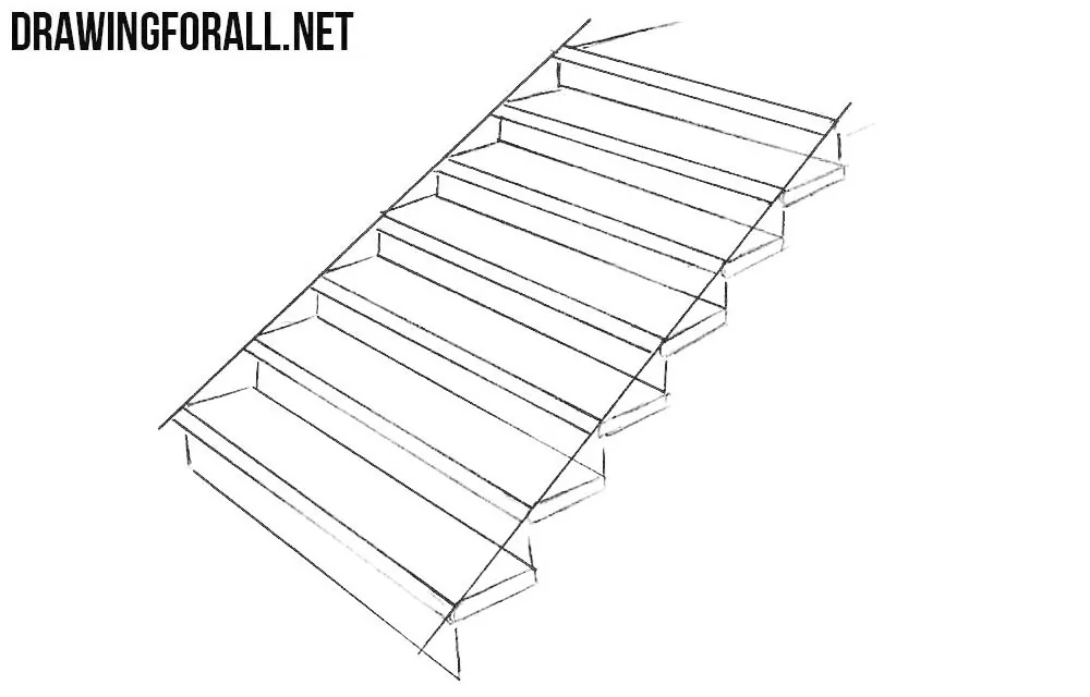 Stairs Drawing - How To Draw Stairs Step By Step