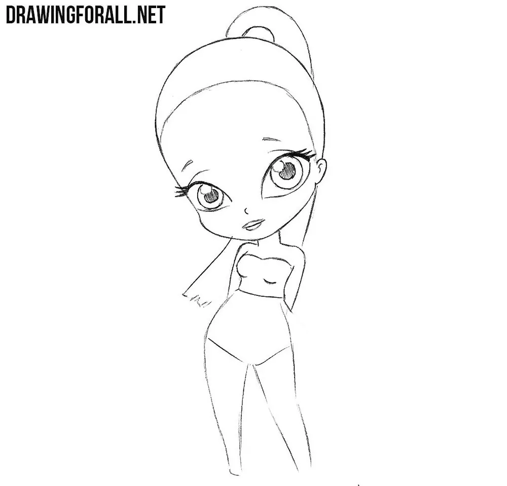 Chibi Ariana Grande drawing tutorial