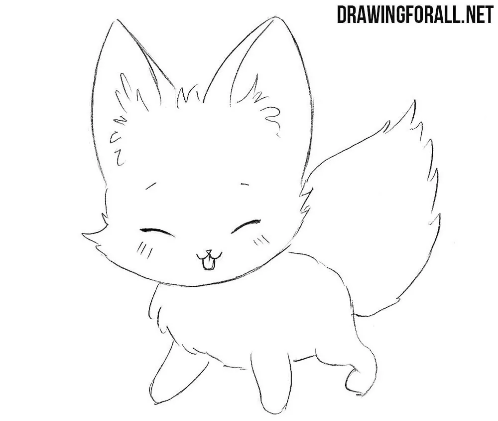 Firefox Drawing Anime Banner Black And White Download  Fire Fox Drawing  Cute  1024x1024 PNG Download  PNGkit