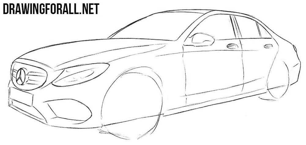 How to Draw a Mercedes-Benz C Class