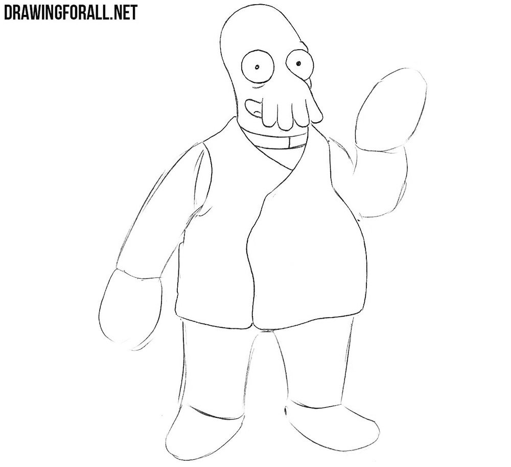 How to draw Dr Zoidberg step by step