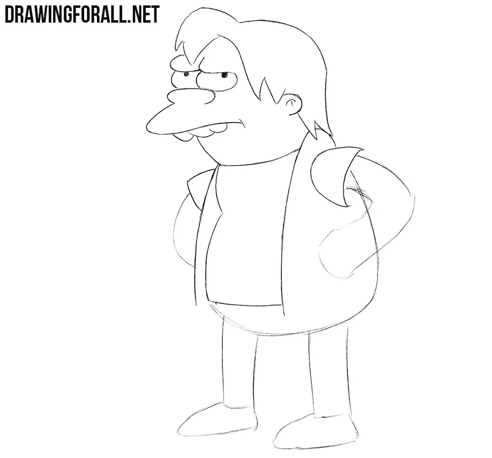 How to draw Nelson from the simpsons
