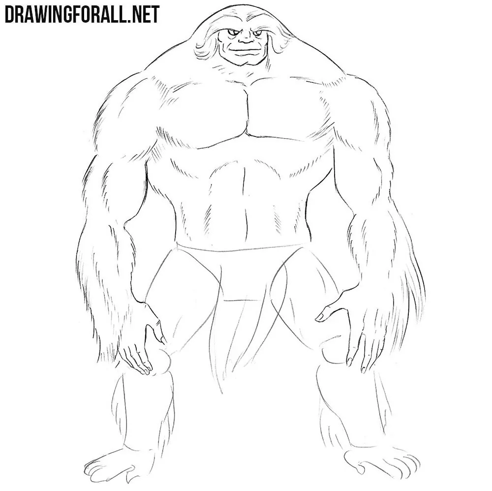 How to draw Sasquatch from Marvel
