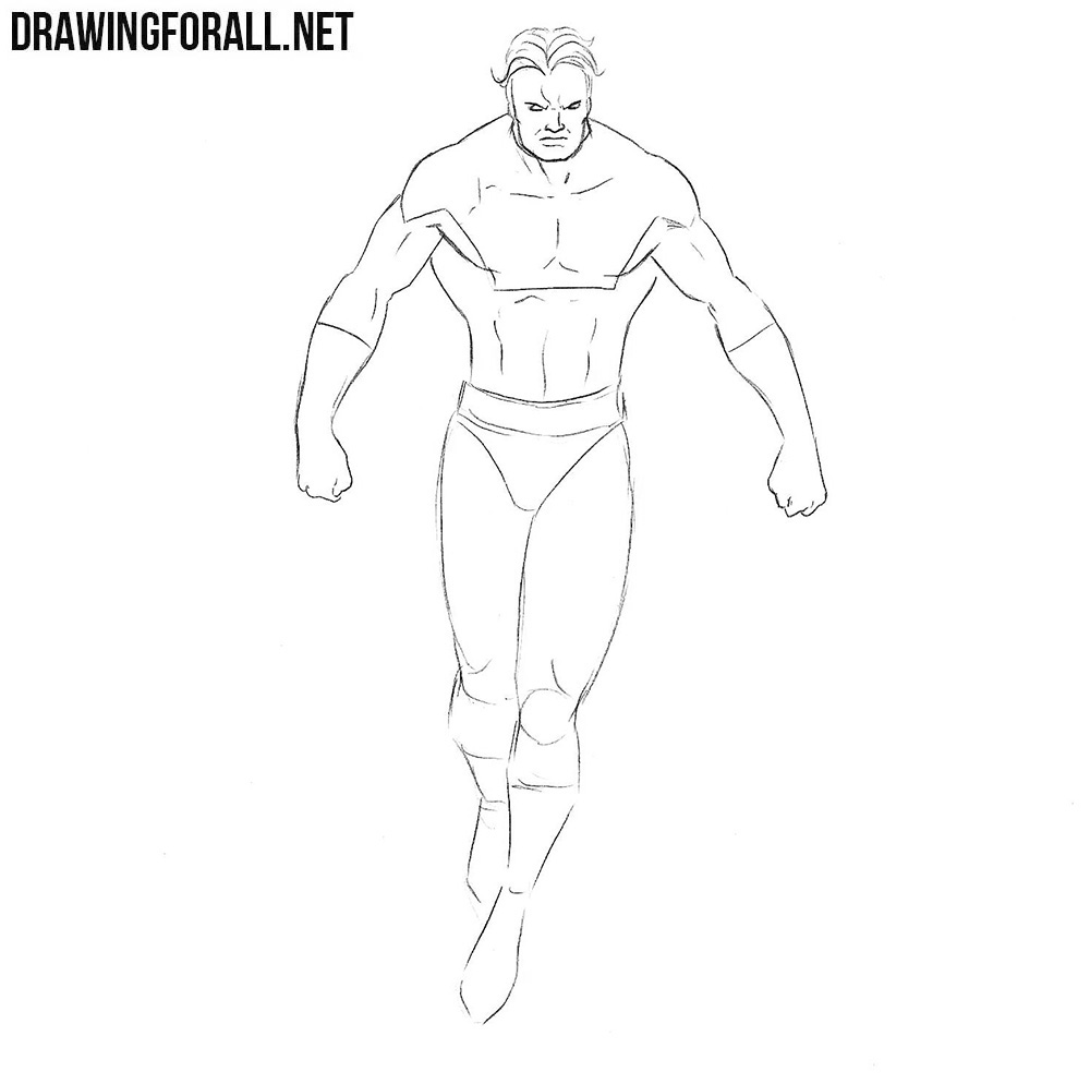 How to draw Vulcan superhero