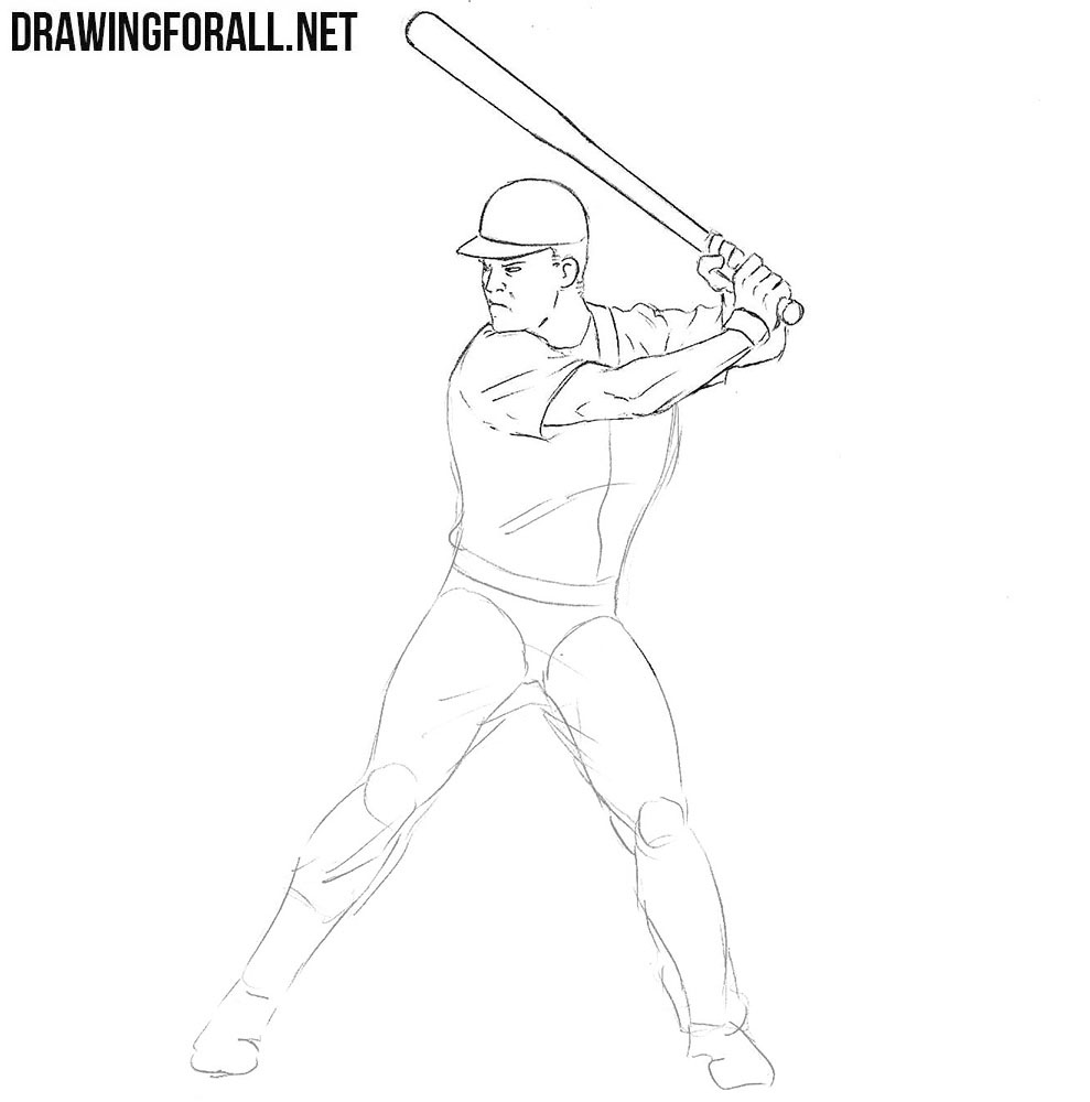 How to draw a Baseball Player