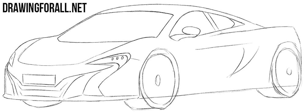 How to draw a Mclaren 650s step by step