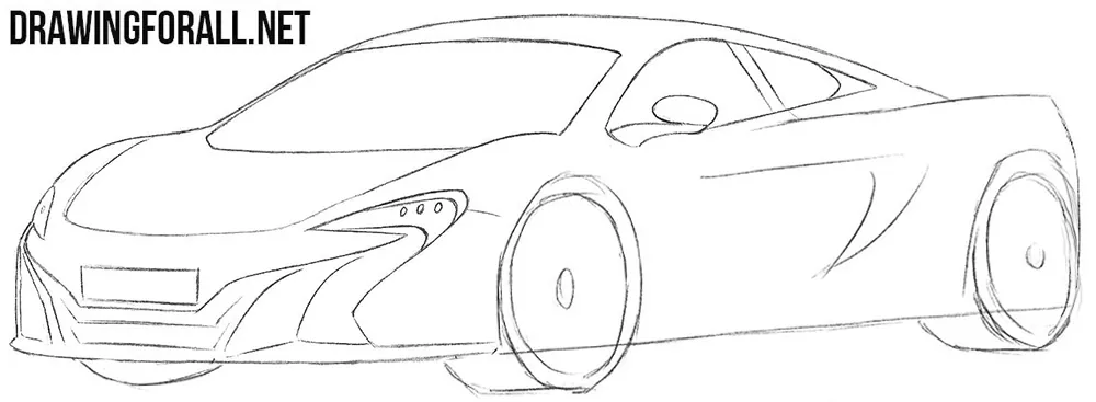 How to draw a Mclaren 650s step by step