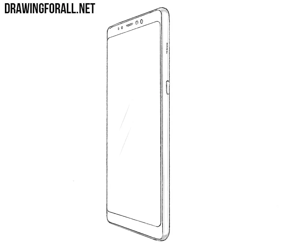 How to draw a Samsung Galaxy a8