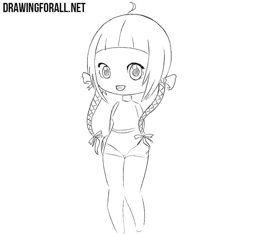 How to draw a chibi girl step by step