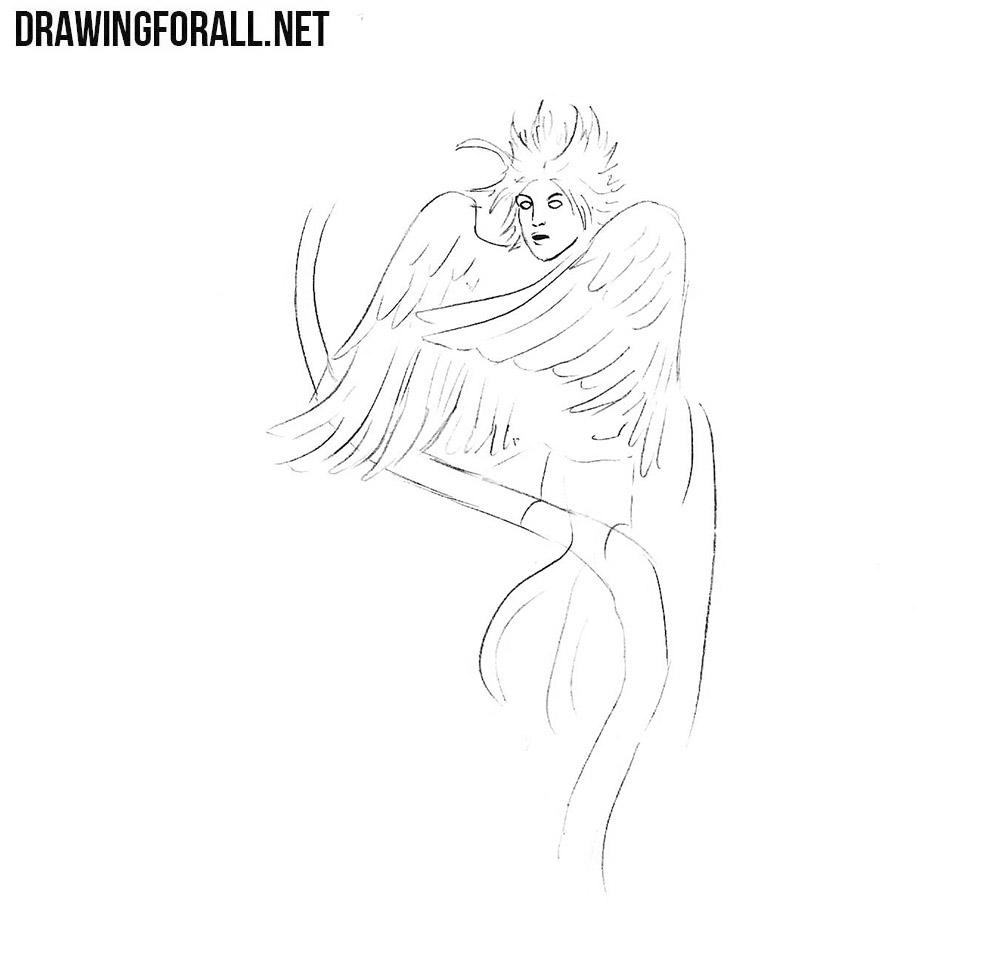 How to draw a human bird