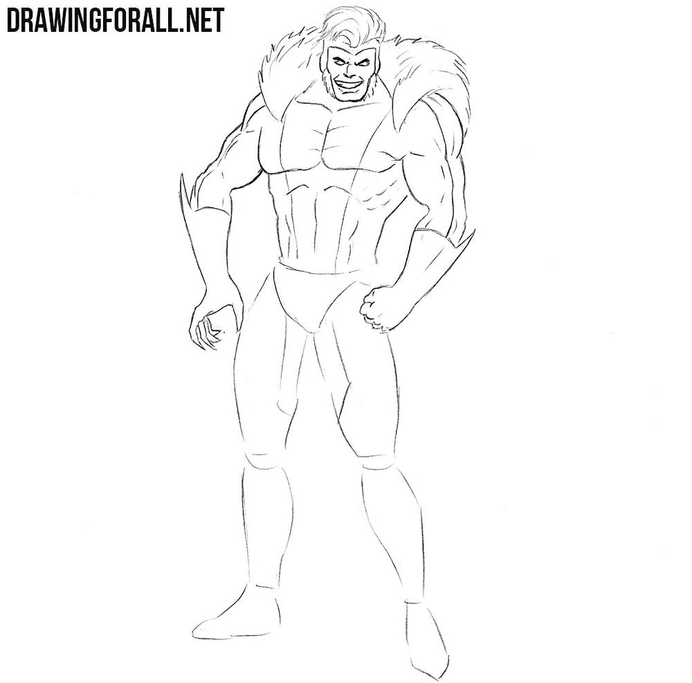 Learn how to draw Sabretooth from comics