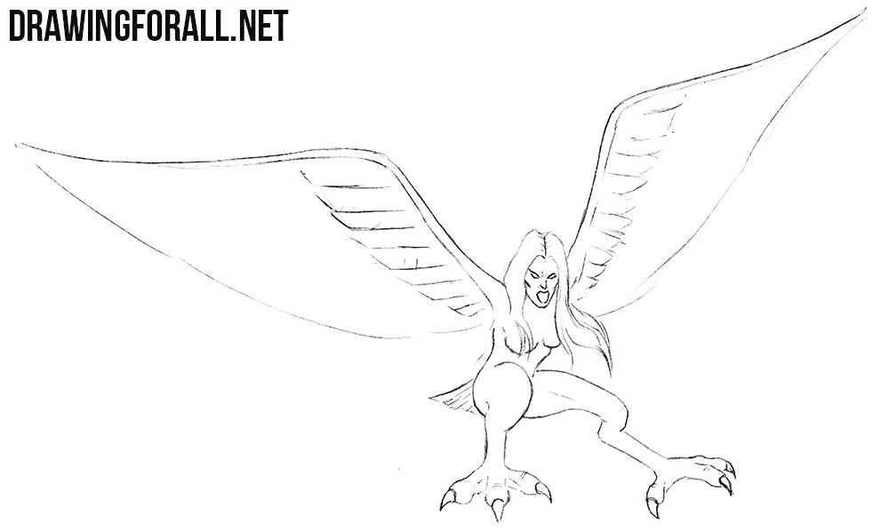 Learn to draw a harpy
