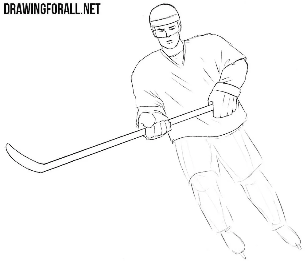 Ice Hockey Player, Isolated Vector Silhouette, Ink Drawing Royalty Free  SVG, Cliparts, Vectors, and Stock Illustration. Image 181620435.