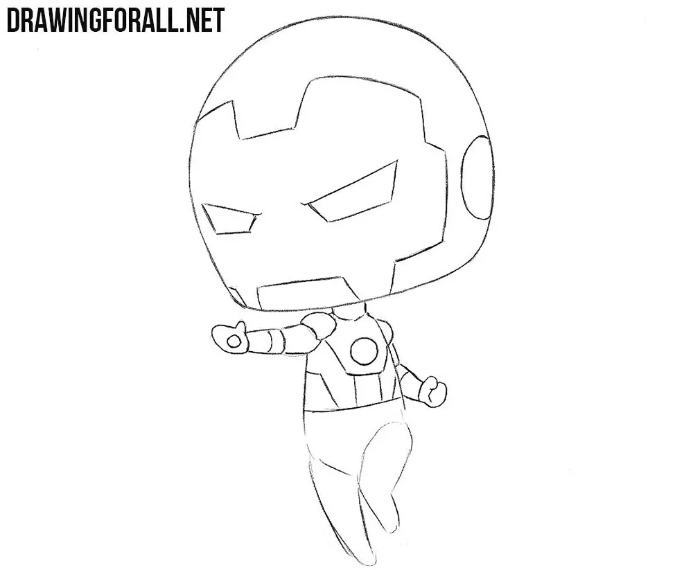 chibi Iron Man drawing tutorial