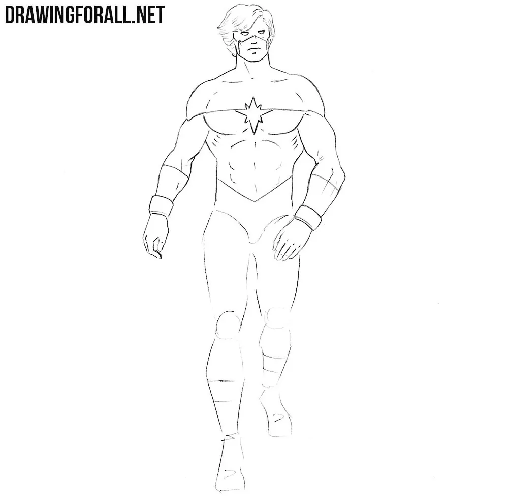 how to draw mar vell step by step
