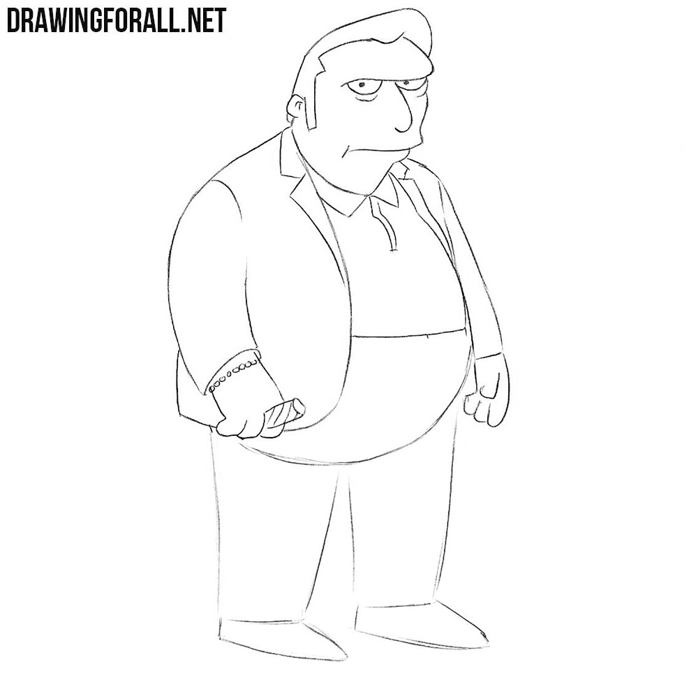 How to draw Fat Tony step by step