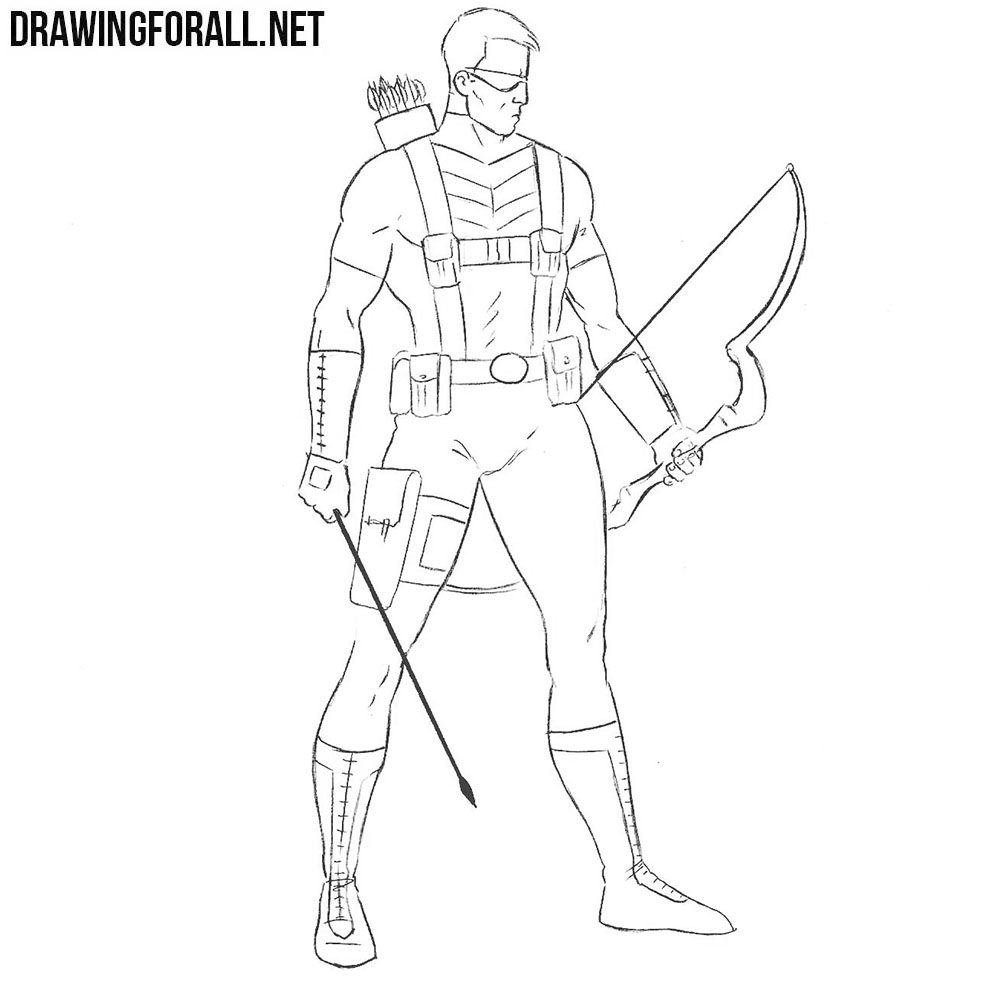 How to draw Hawkeye from avengers