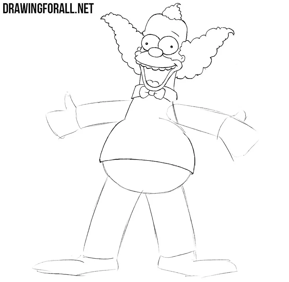 How to draw Krusty the Clown