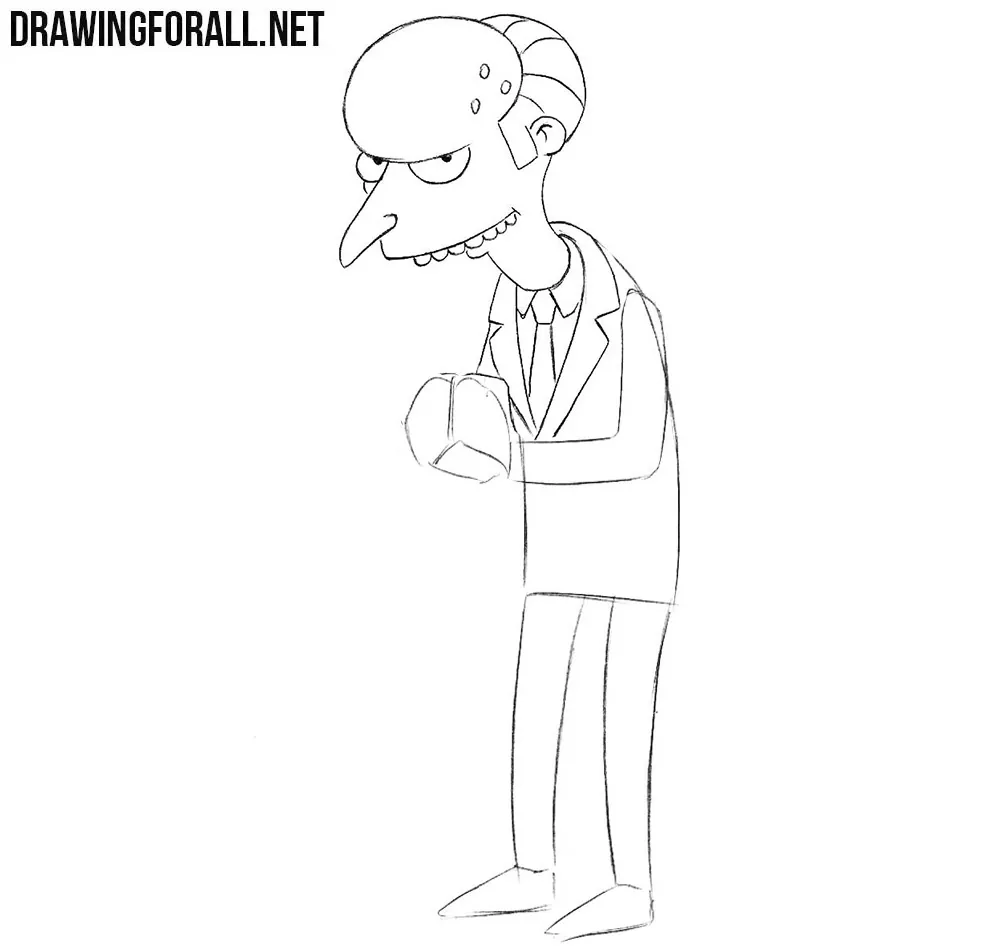 How to draw Mr Burns from the simpsons
