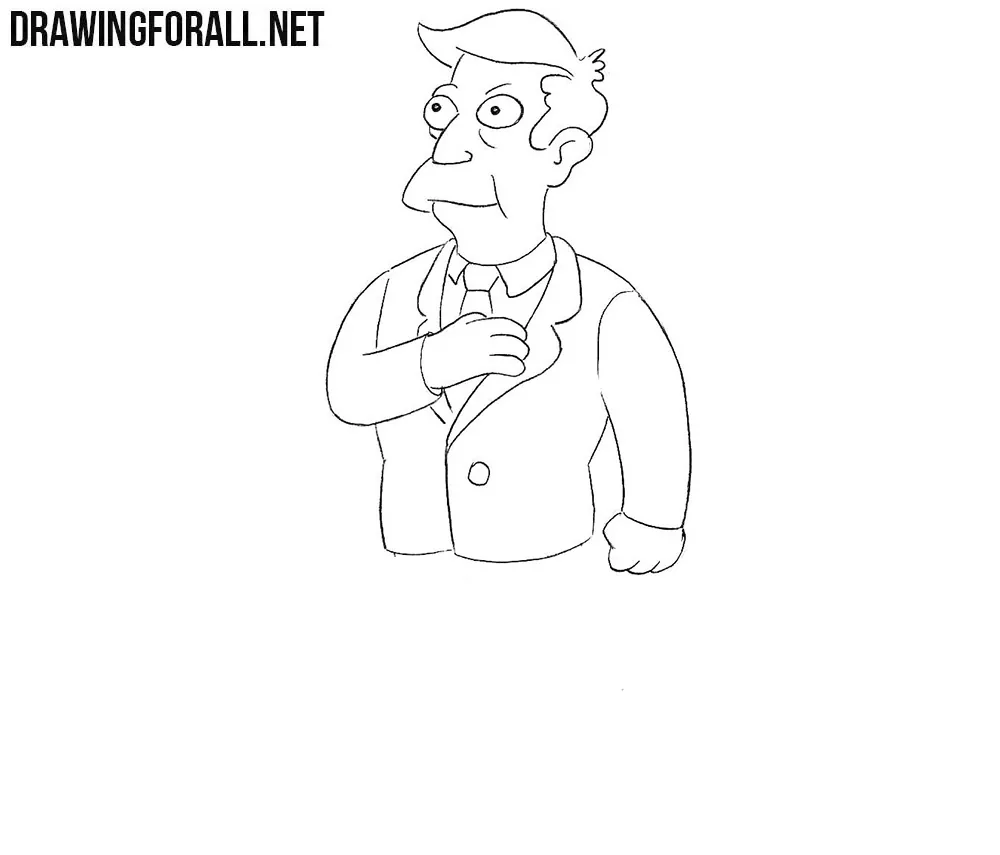 How to draw Seymour Skinner from the simpsons