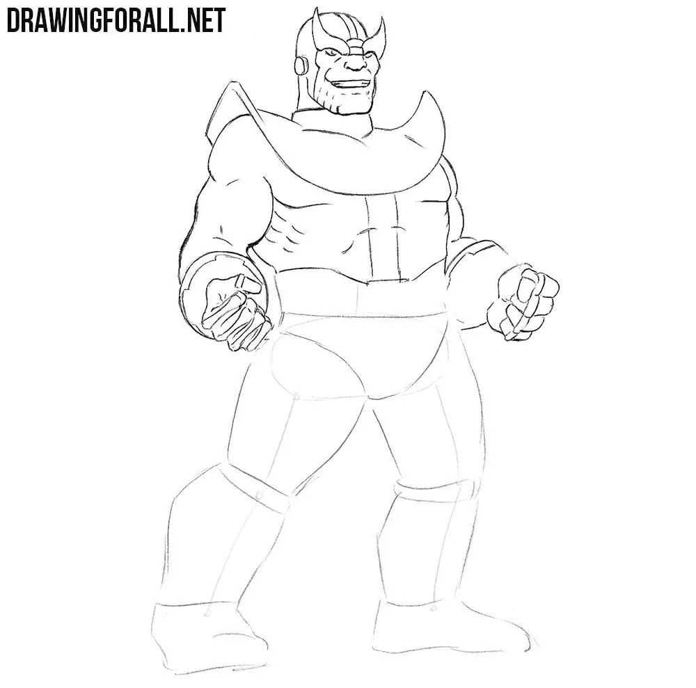 How to draw Thanos from the avengers