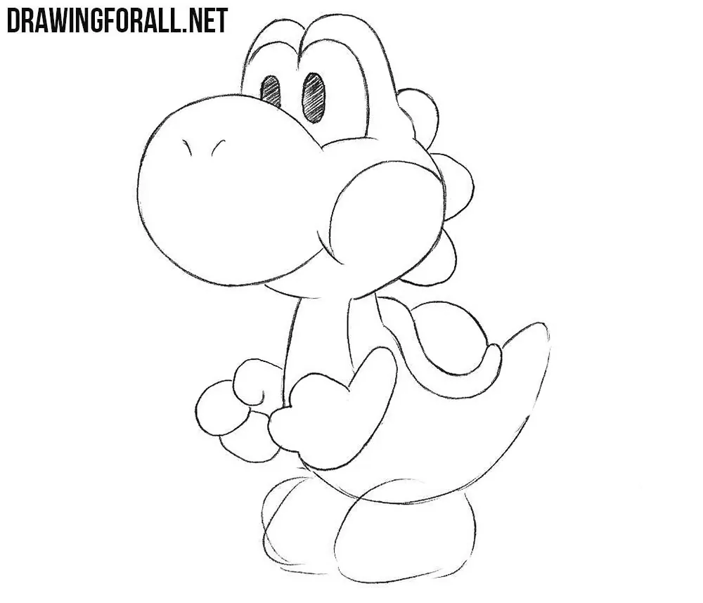 How to draw Yoshi step by step
