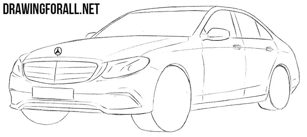 How to draw a realistic mercedes