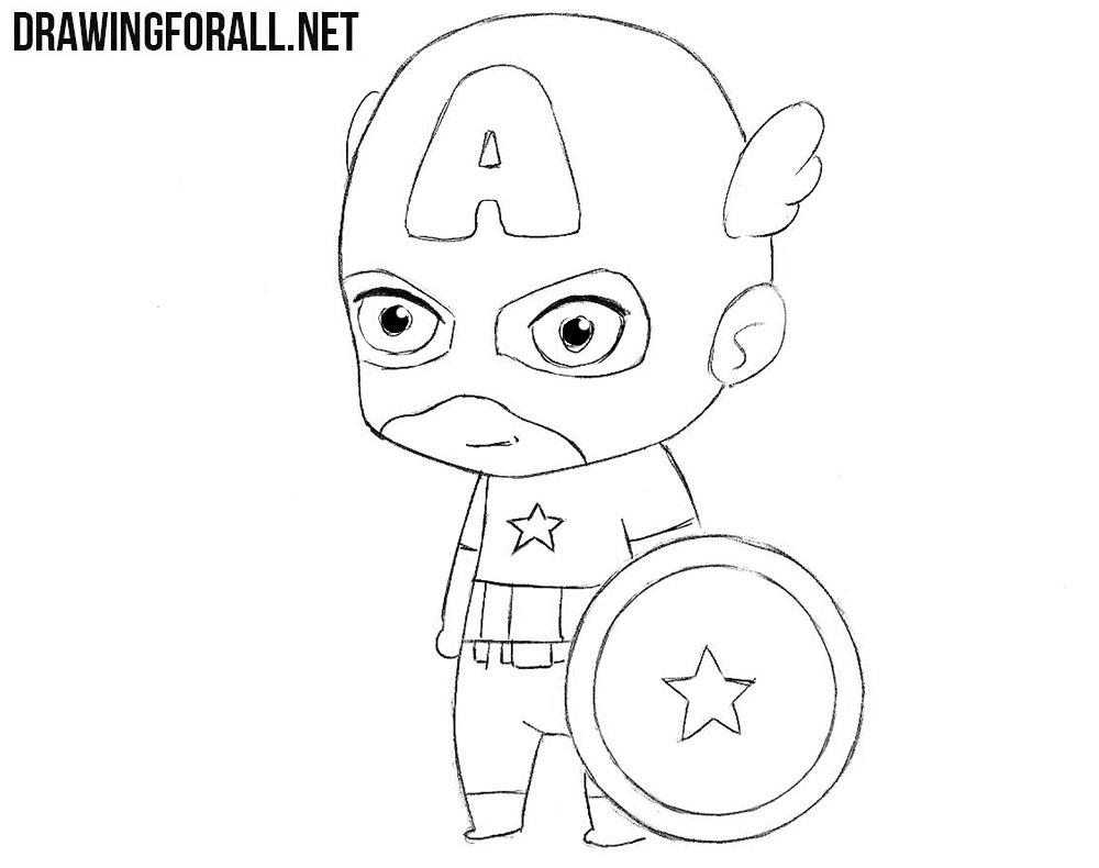 How to draw chibi Captain America