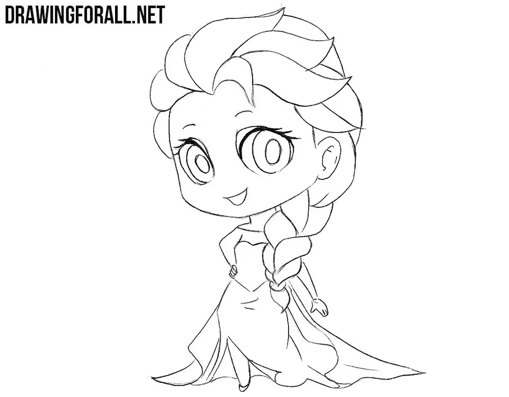 How to draw chibi Elsa