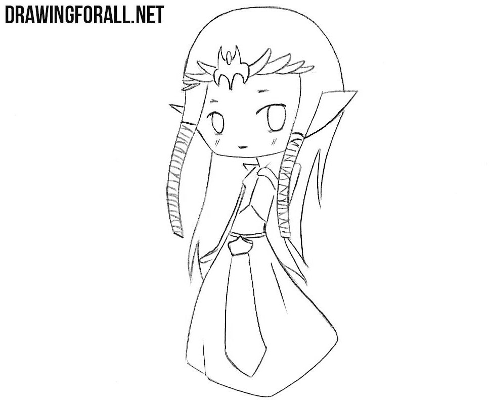 How to draw сhibi Zelda