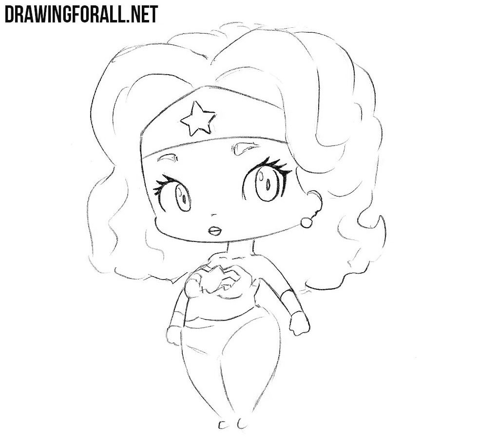 Learn how to draw chibi Wonder Woman