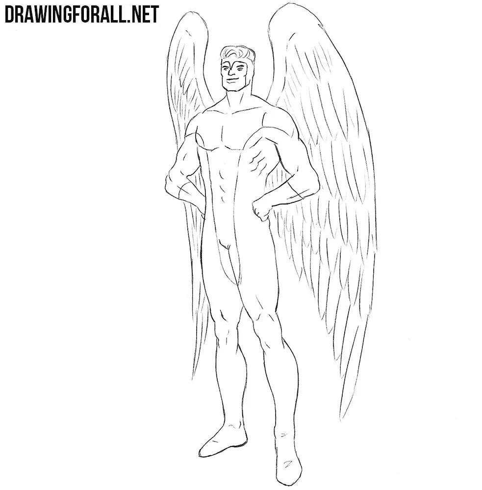 How to draw Angel from X men