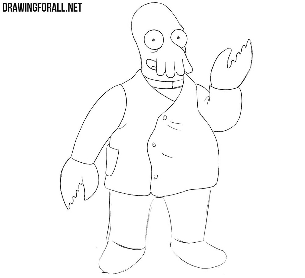 How to draw Dr Zoidberg from Futurama