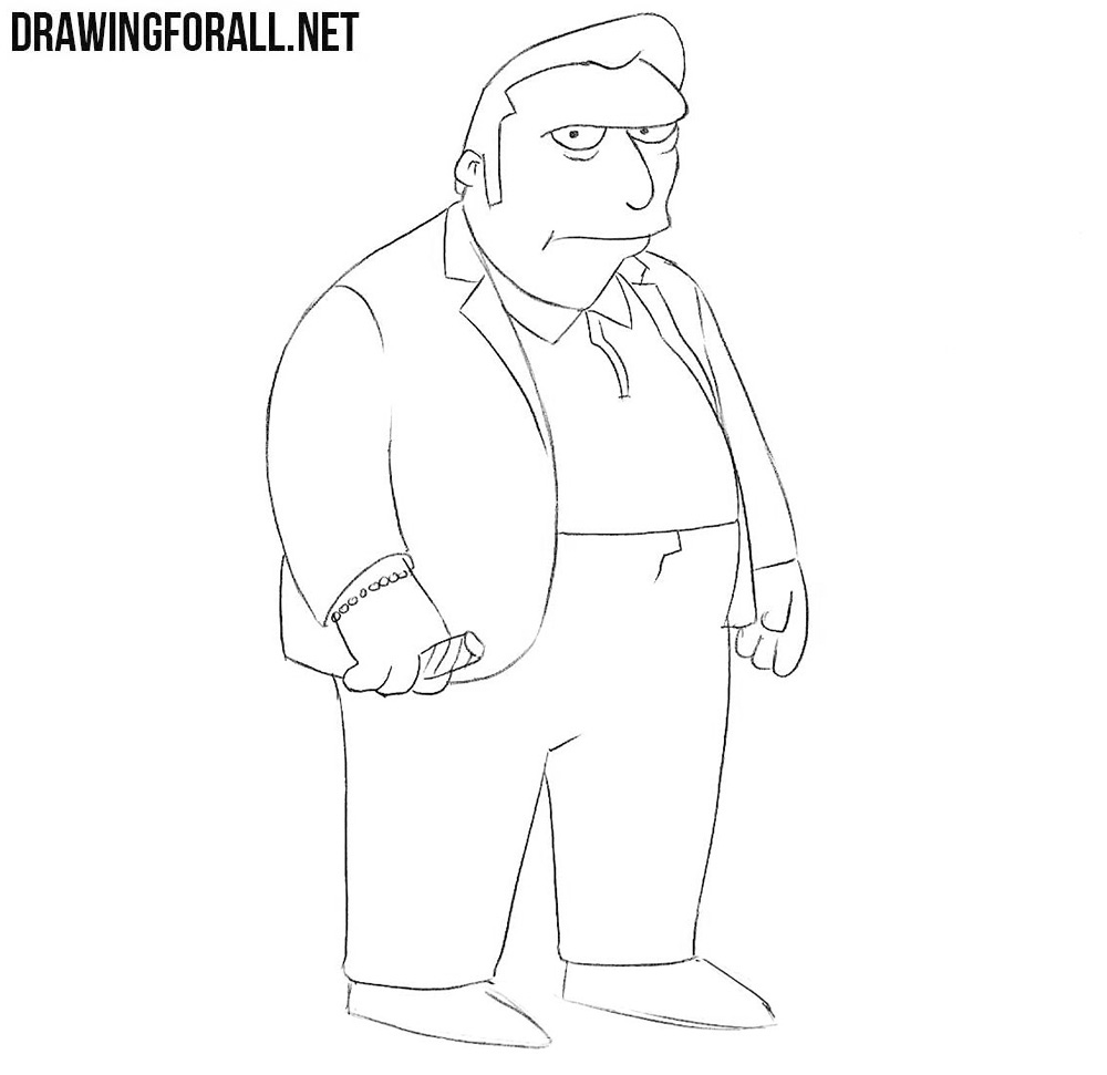 How to draw Fat Tony from the simpsons