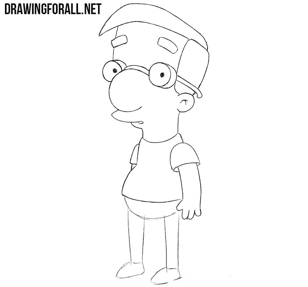 How to draw Milhouse from Simpsons