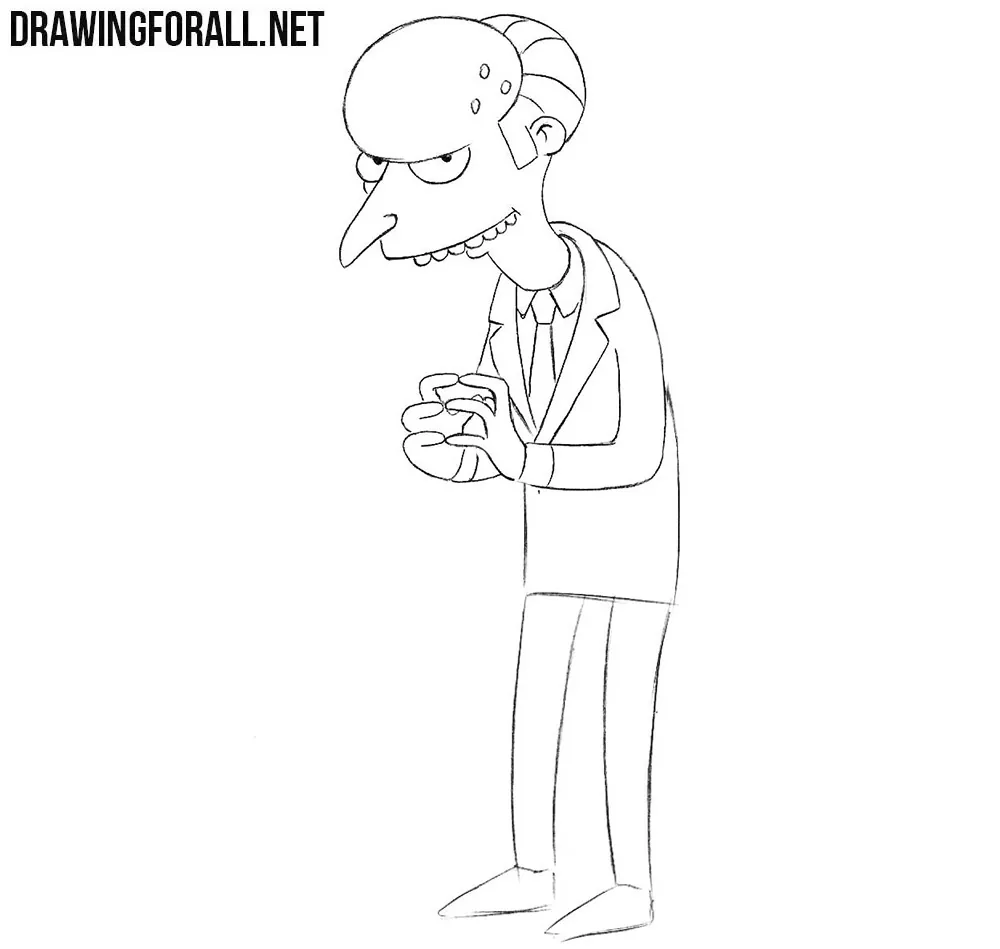 How to draw Mr Burns easy